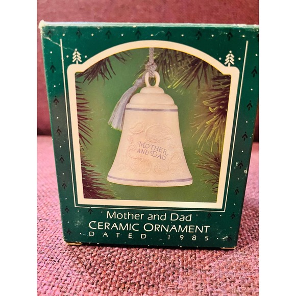Hallmark Vintage Mother and Dad Ceramic Ornament, 1985 - Picture 1 of 10